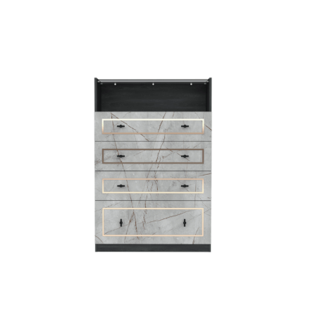 ตู้ลิ้นชัก 4 ลิ้นชัก WISDOM DESIGN FURNITURE รุ่น GDW-801 80 ซม. สีแอชเกรย์/ไลท์มาร์เบิ้ล_3